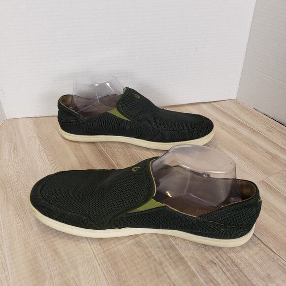 OluKai Nohea Mesh Slip On Boat Shoes in Brown Green Men’s Size 9 main image 8